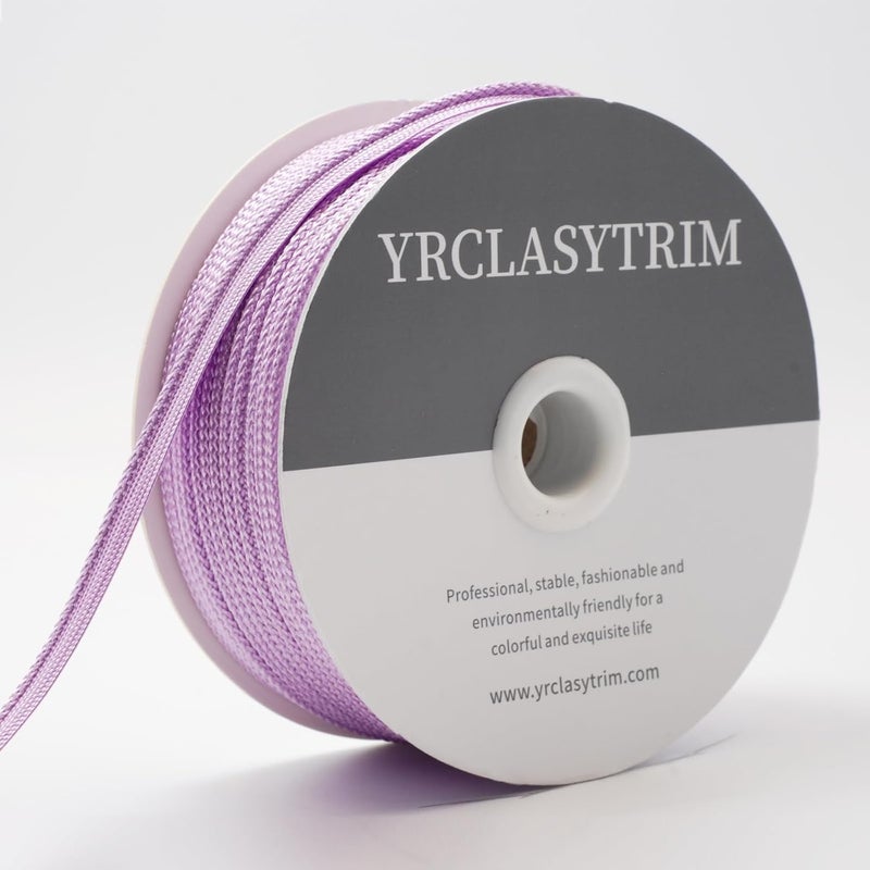 YRCLASYTRIM 0.35inch,(55Yards) Sewing Piping Trim,Shining Polyesterter Cord Trim,for Sewing Clothing,Hometextile, Decoration DIY Crafts Edge Piping Embellishments,30Colour (Light Quartz Purple) - Image 3